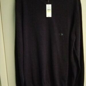Men's Van Heusen Deep Purple V Neck Sweater Size Large NWT